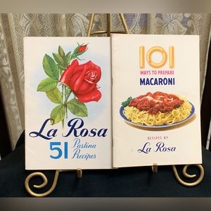 2 VINTAGE LA ROSA ADVERTISING PASTA RECIPE BOOKLETS